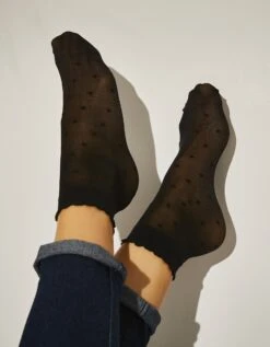 Mi-chaussettes Plumetis - Lot De 2 Paires 6 Mi-chaussettes Plumetis - Lot De 2 Paires -Élégance Nuit Soldes Boutique 705331 C01 zoomx vue3