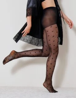 Collants Motif "coeurs" - Lot De 2 -Élégance Nuit Soldes Boutique 705374 C01 zoomx vue4