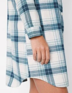 Chemise De Nuit En Pilou Forme Liquette Imprimé Carreaux -Élégance Nuit Soldes Boutique 706153 C01 zoomx vue4