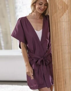 Kimono Uni Manches Courtes - Collection Upcycling