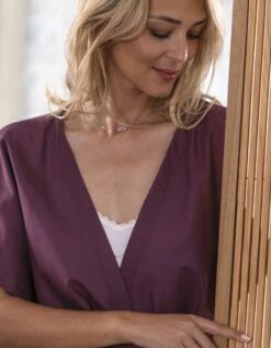 Kimono Uni Manches Courtes - Collection Upcycling -Élégance Nuit Soldes Boutique 706167 C01 zoomx vue3