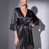 Peignoir Court Satin Et Dentelle