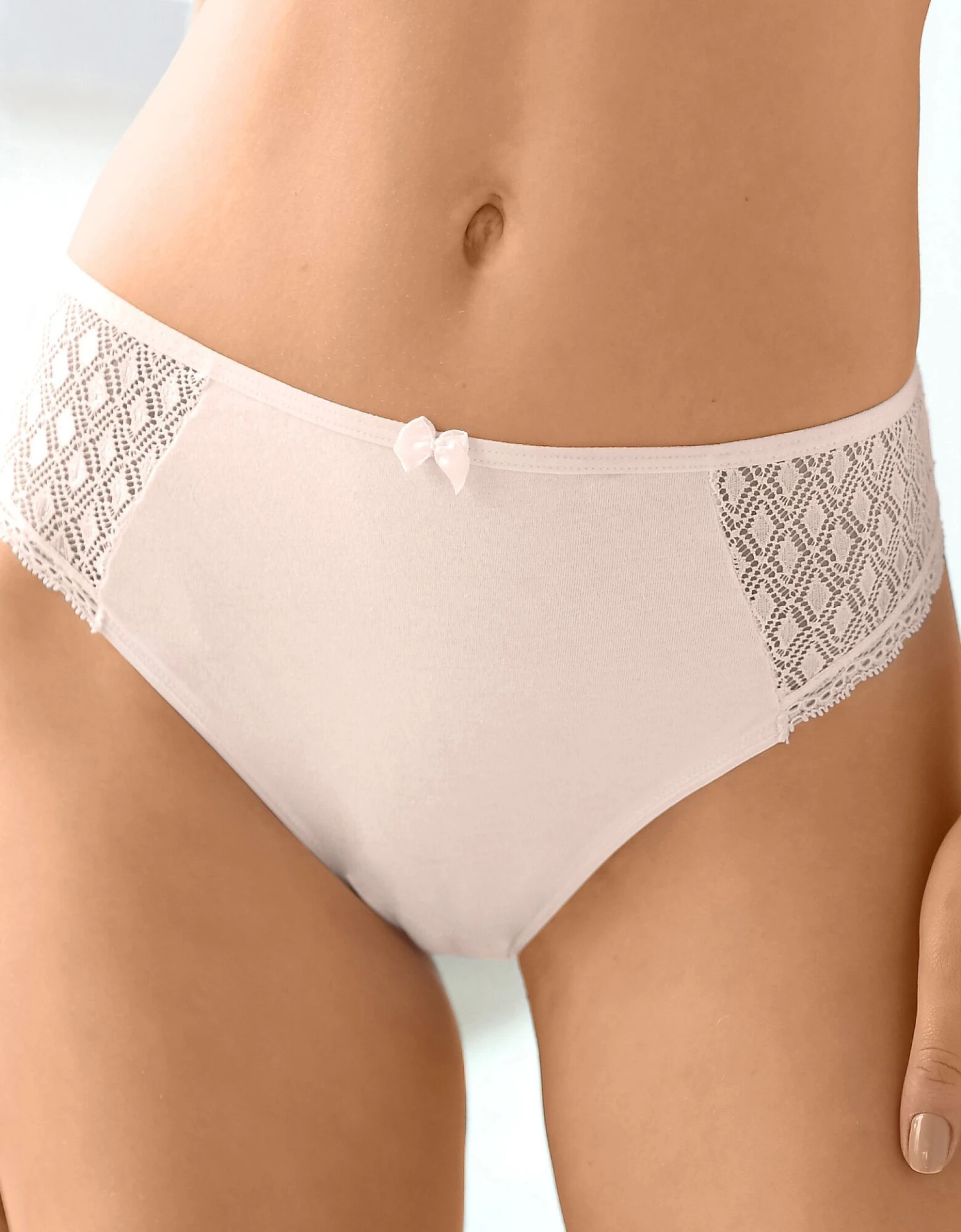 Culotte Midi Coton Dentelle Unie Coria - Lot De 2 1 Culotte Midi Coton Dentelle Unie Coria - Lot De 2