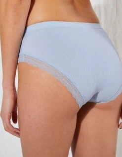 Culotte Forme Midi Maille Côtelée Et Dentelle - Lot De 2