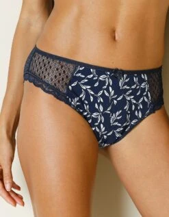 Culotte Midi Dentelle Coton Uni Et Imprimé Feuillage Tropea - Lot De 4 -Élégance Nuit Soldes Boutique 707880 C01 zoomx vue7