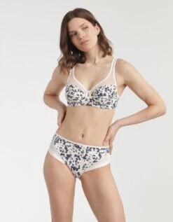 DIM Culotte Generous Microfibre Et Tulle Imprimé Fleuri -Élégance Nuit Soldes Boutique 707896 C01 zoomx vue3